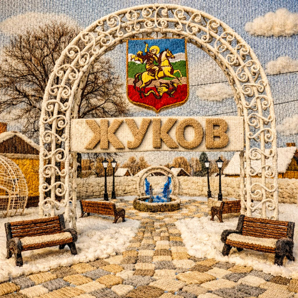 Вязанный Жуков. Моё фото + ИИ