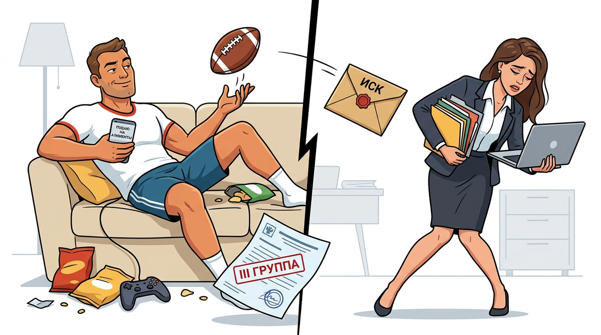 Бывший муж с инвалидностью третьей группы требует с меня алименты. Гоняет в футбол, но «работать не может». Серьёзно?!