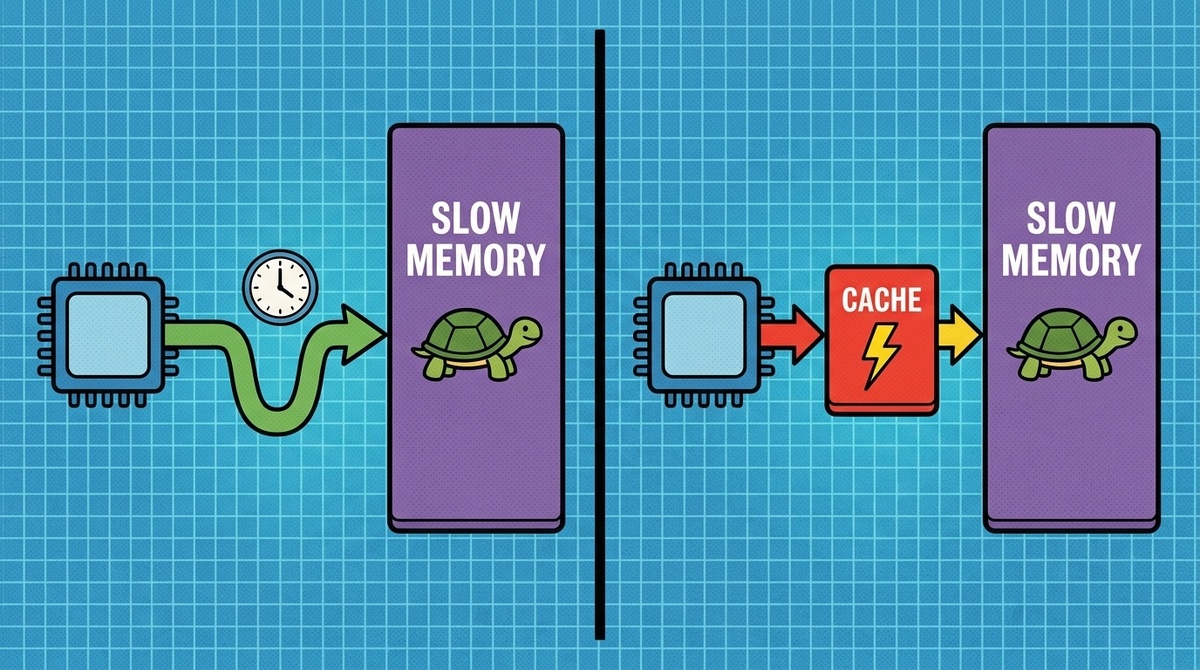 Маленький буфер между процессором и памятью избавил компьютер от постоянного ожидания.