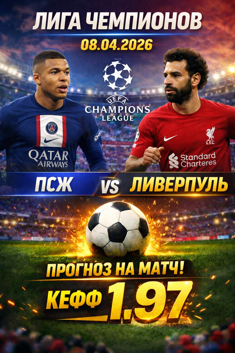 ПСЖ — Ливерпуль прогноз и ставки на футбол.