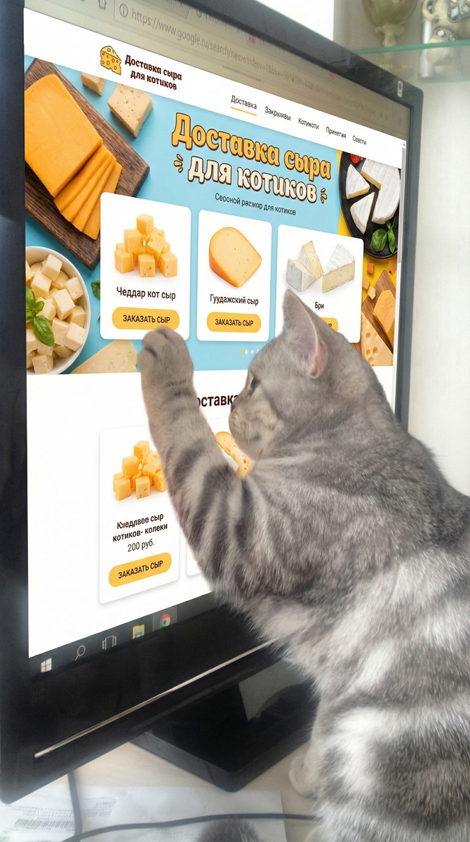 Буся выбирает сыр