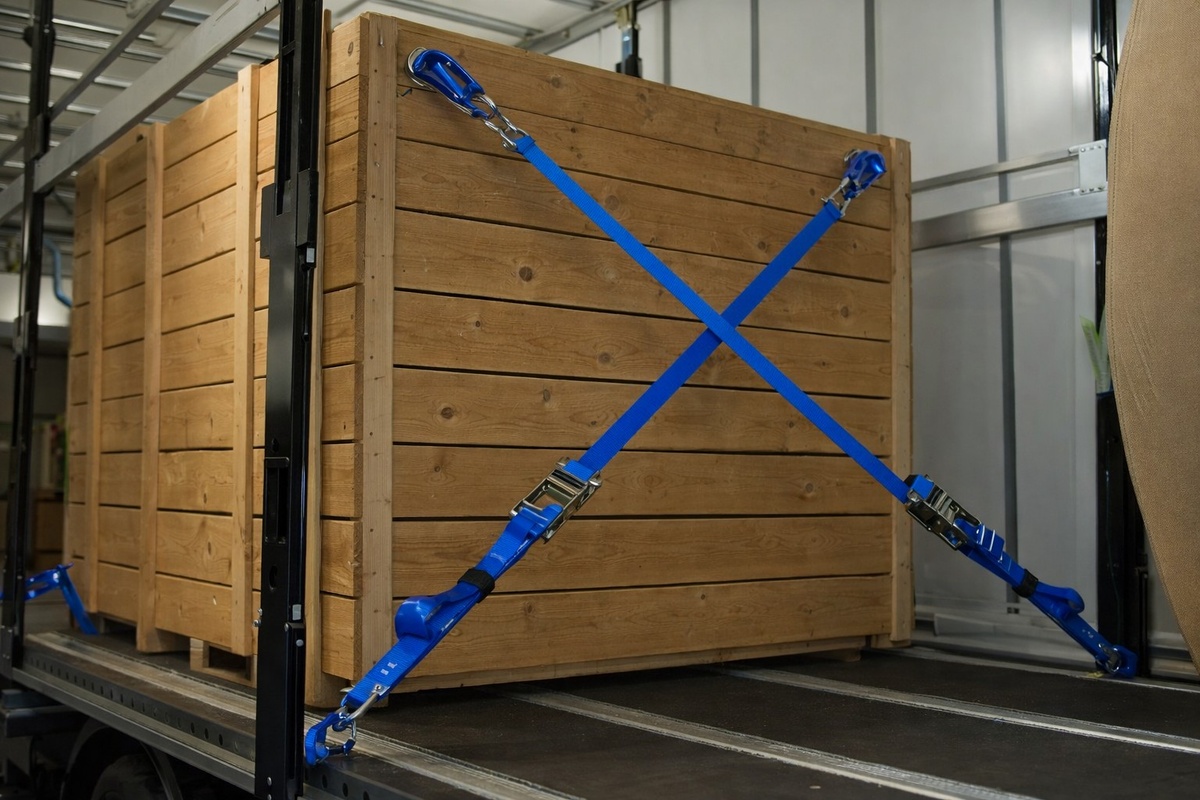 Крепление стяжными ремнями