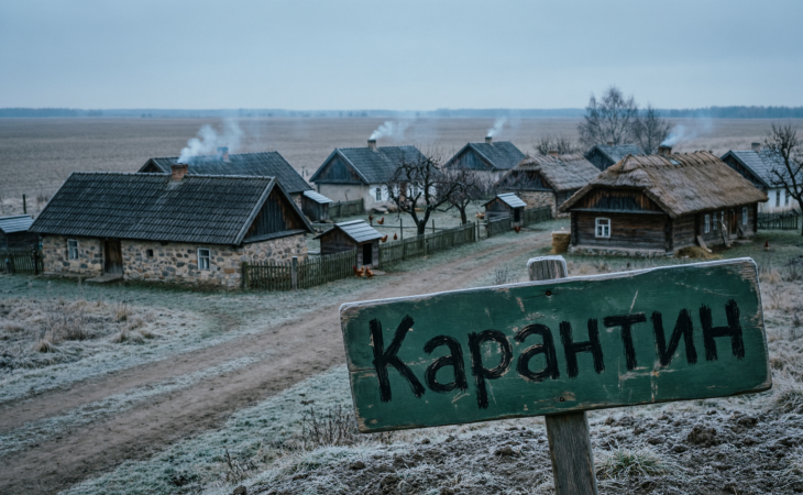 Табличка "Карантин". Фото: сгенерировано с помощью нейросети "Сhat.qwen.ai", "Атмосфера"