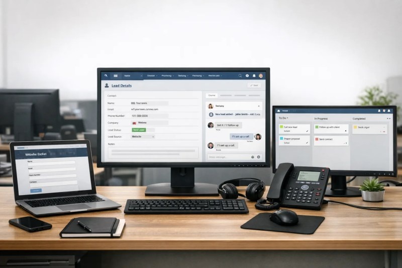       Схема рабочего потока между сайтом, CRM и внутренними уведомлениями