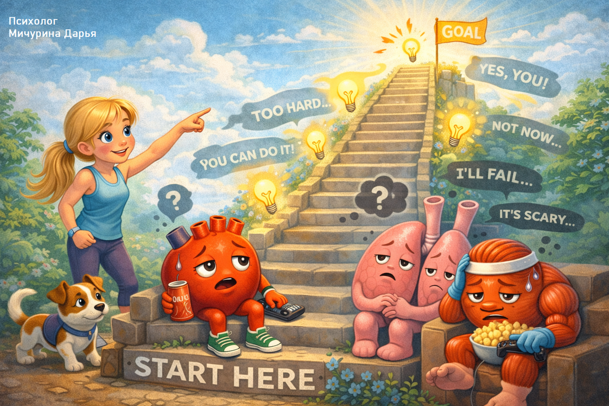 Первый шаг - это сигнал мозгу: «Вперед! Что сделано - то сделано», который открывает путь к результату