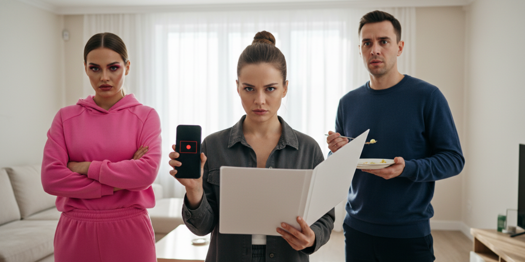 – Мы тут живем, а твоя мать нам прислуга! – заявила невестка. Я достала диктофон и документы, а через час наглая родня вылетела на улицу.