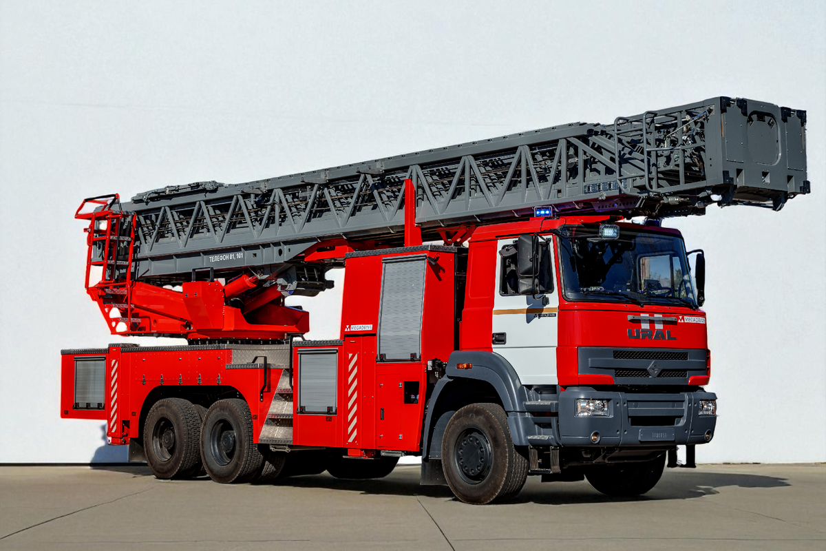 Автолестница пожарная АЛ-52 на шасси УРАЛ от Мега Драйв 