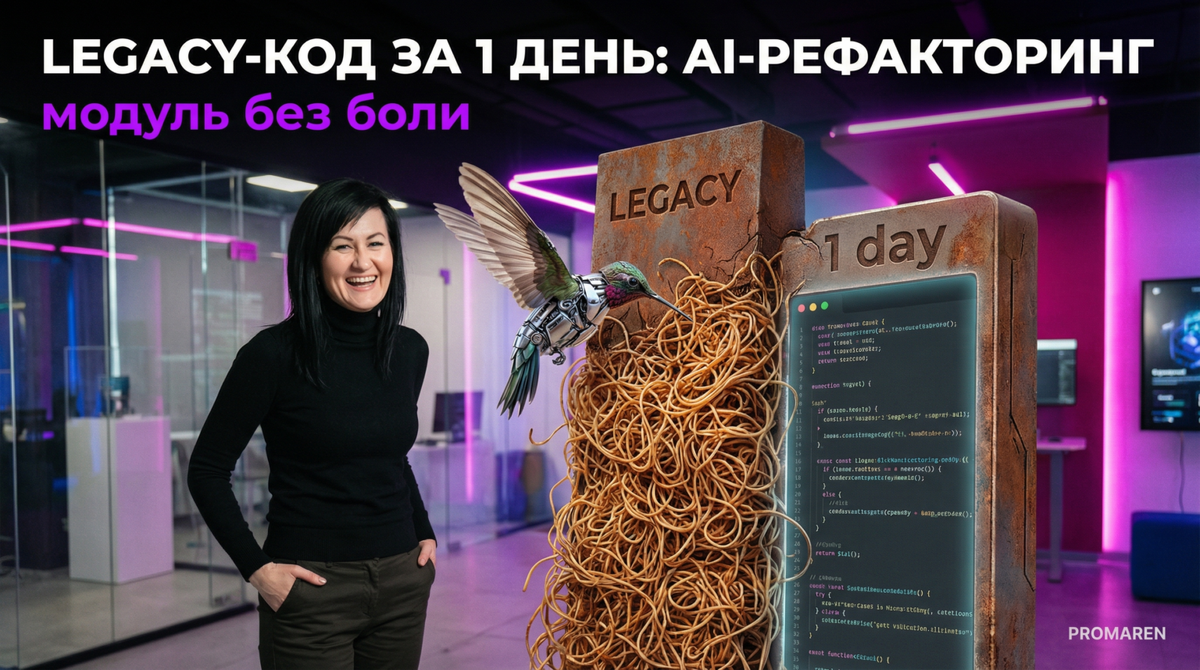    AI‑ассистент ускоряет refactoring legacy code и генерацию тестов без ручной рутины | Марина Погодина, PROMAREN Марина Погодина