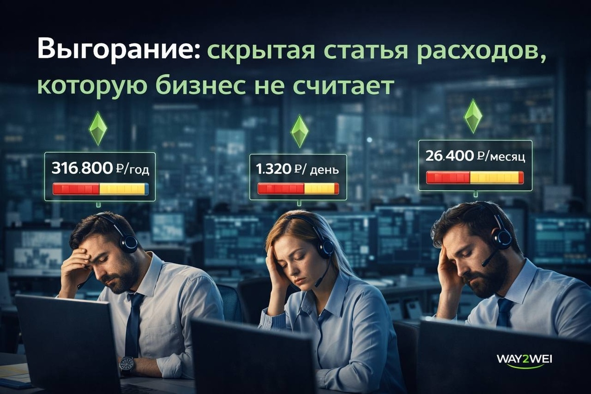 Усталые сотрудники и финансовые потери бизнеса от их выгорания