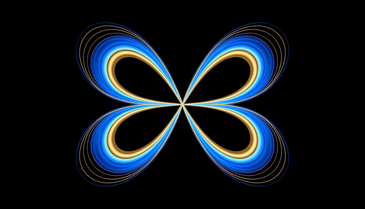 Траектория не уходит в бесконечность и не замыкается в петлю. Она вечно блуждает между двумя крыльями – устойчивая и непредсказуемая одновременно.