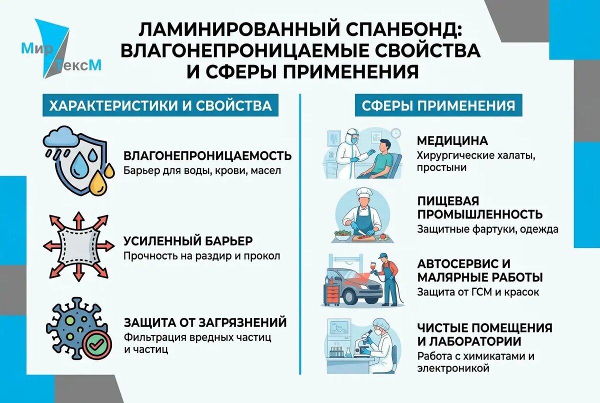 Ламинированный мпанбонд для спецодежды