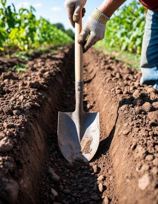 Планка по- дачному с опорой на лопату.