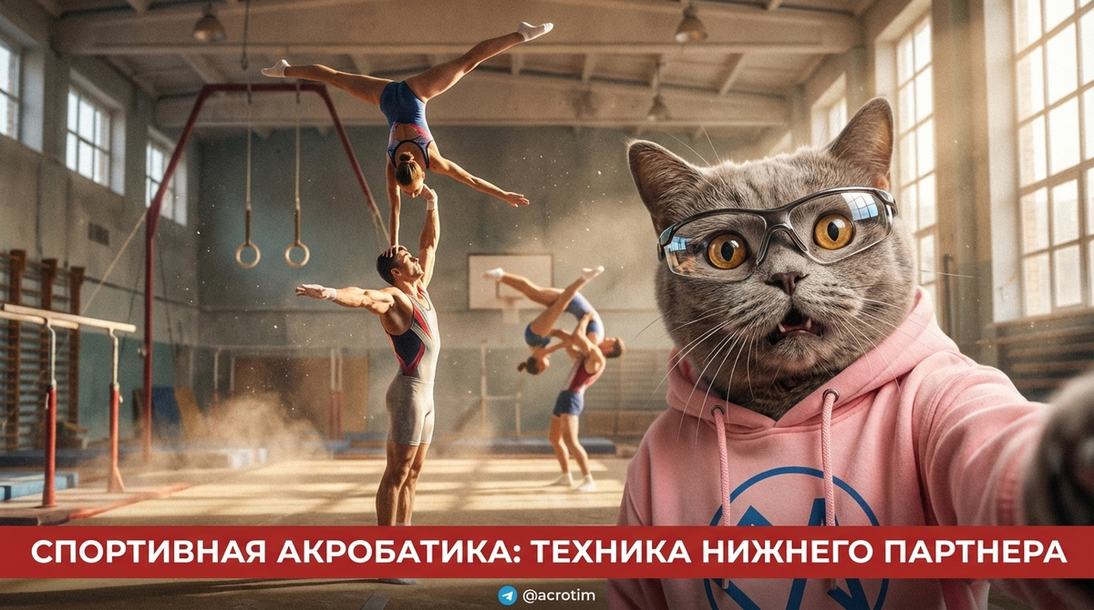    Особенности работы и правильная стойка нижнего партнера при выполнении новых акробатических поддержек. Тренер
