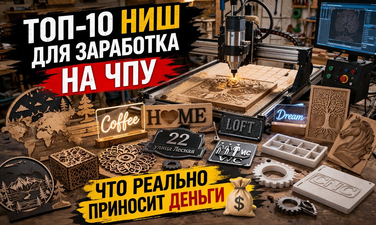 На ЧПУ реально можно зарабатывать, но только если выбрать правильную нишу. Разбираем 10 направлений с цифрами, примерами и окупаемостью.
