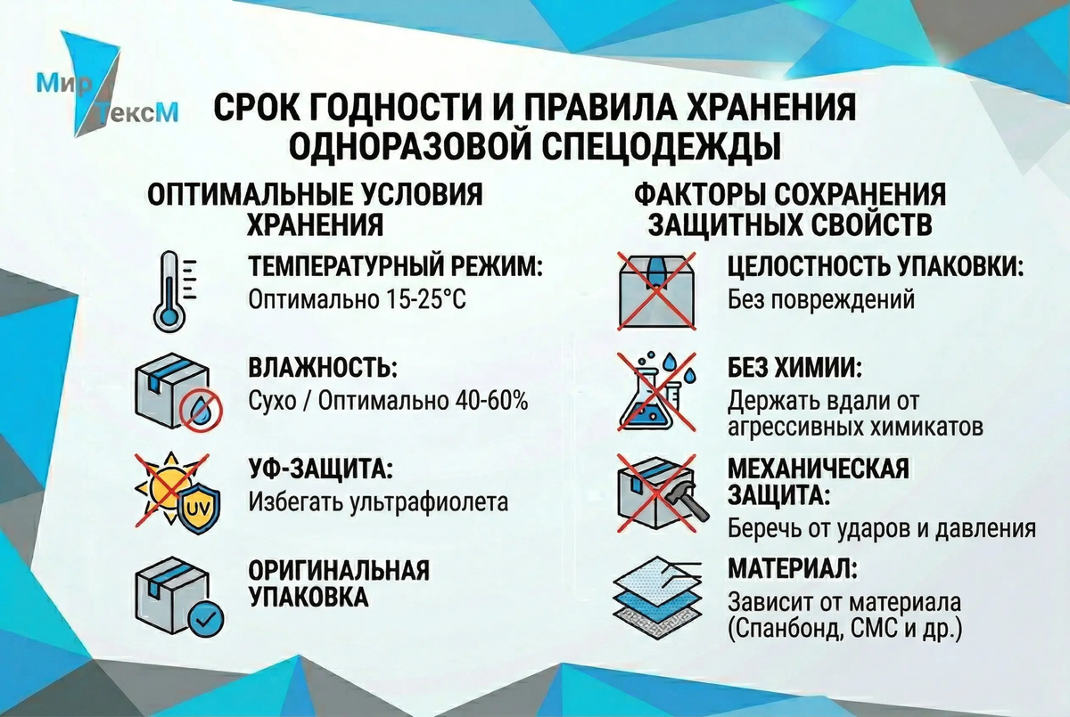 Общие правила хранения спецодежды