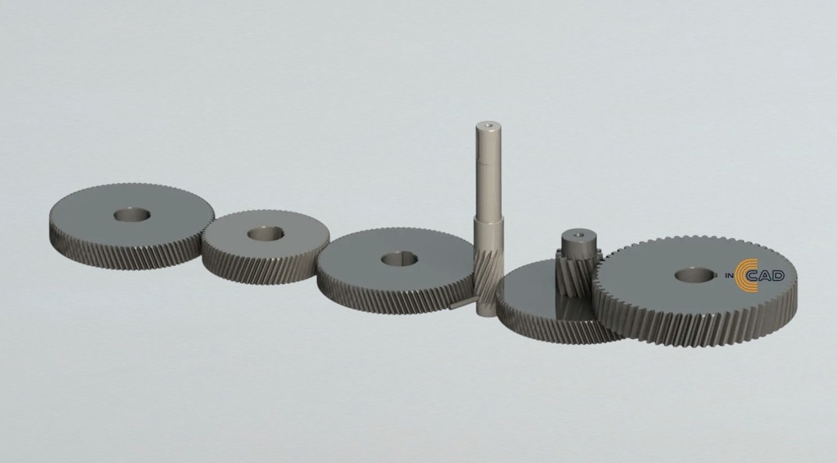 Шестерни и вал редуктора 