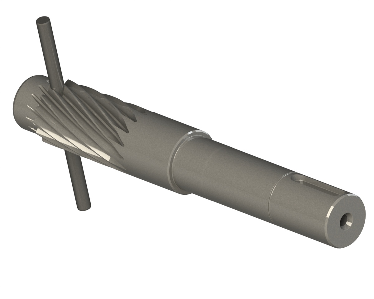 3Д модель вал с восстановленной геометрией зуба