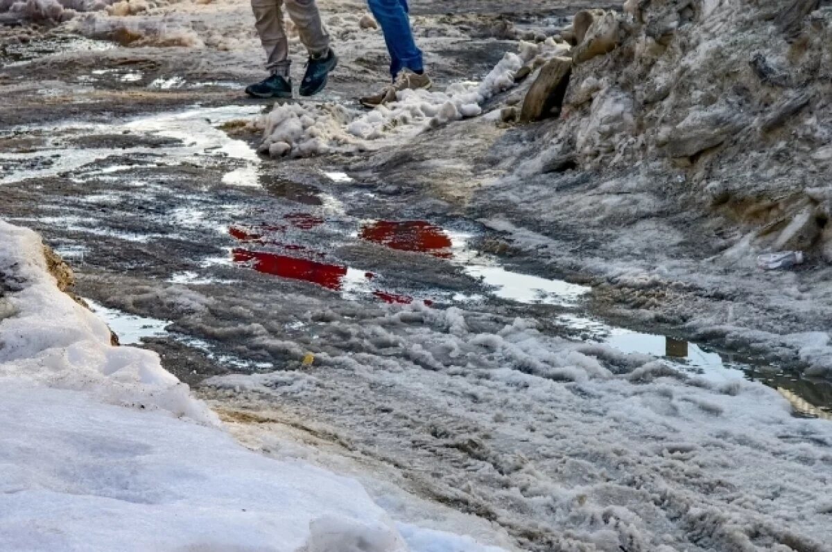    В Рязани очевидцы сняли на видео мощный водный поток