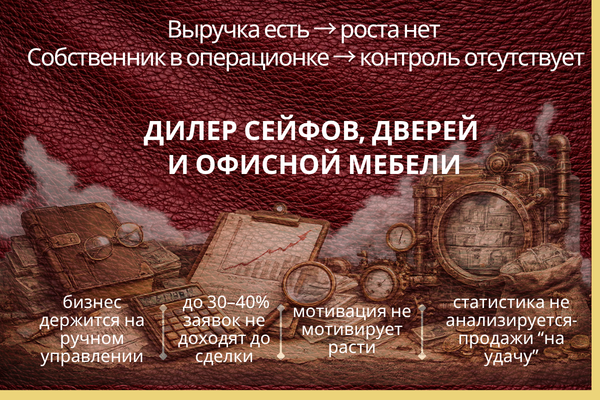 дилер сейфов дверей и офисной мебели управление бизнесом рост выручки контроль продаж собственник анализирует показатели