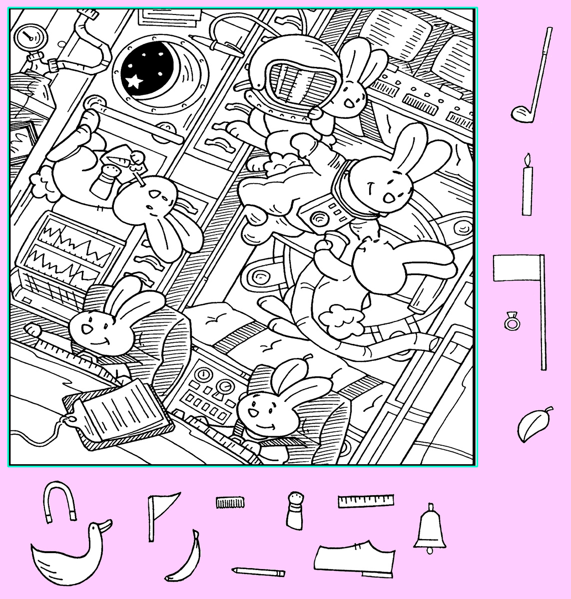 Тест на внимательность: найди свечу, расческу, колокольчик и прочие предметы на картинке. Картинка подготовлена автором.