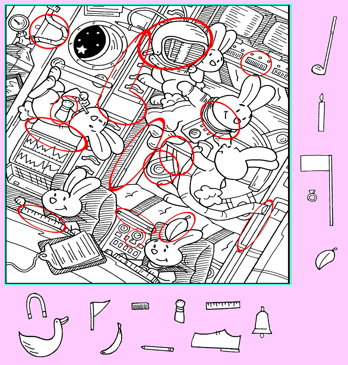 Картинка с ответом: 15 предметов. Картинка подготовлена автором
