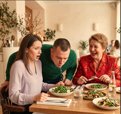 «Ешь, бесприданница!» — хохотала свекровь, когда сын плюнул жене в салат. Но они побледнели, увидев в руках хозяина ресторана особый счет