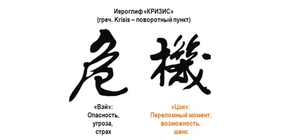 Кризис - это переломный момент, новый шанс, новые возможности.