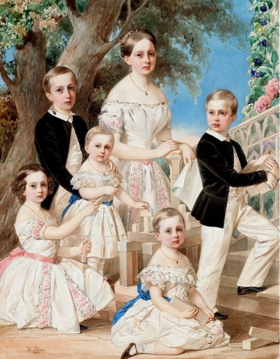 Портрет детей герцога Лейхтенбергского, 1852 г. Источник: фото из Интернет