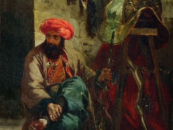     Эжен Делакруа. Турок с седлом (фрагмент) 1825 год.