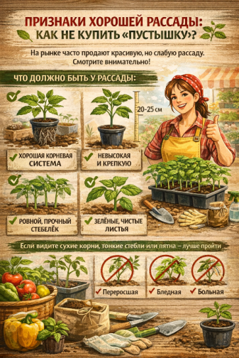 Признаки  хорошей рассады