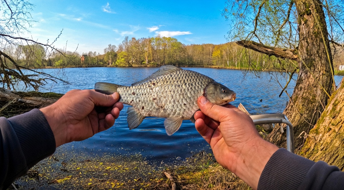 Карась любит вкусную прикормку