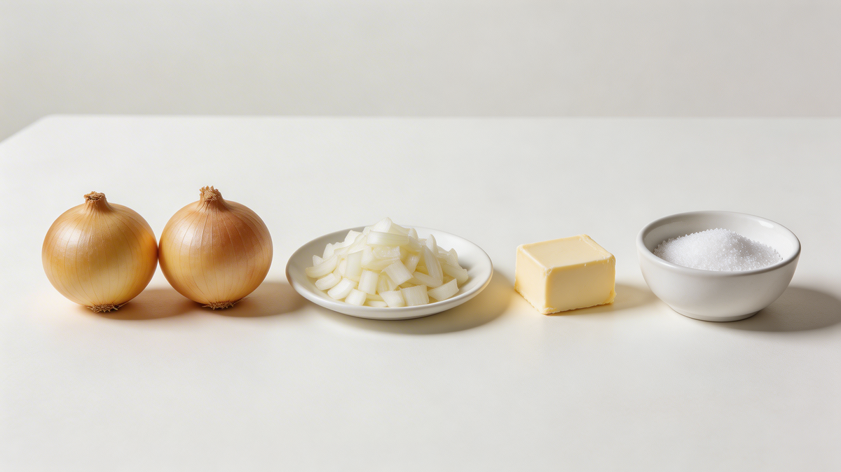 ингредиенты для карамелизированного лука