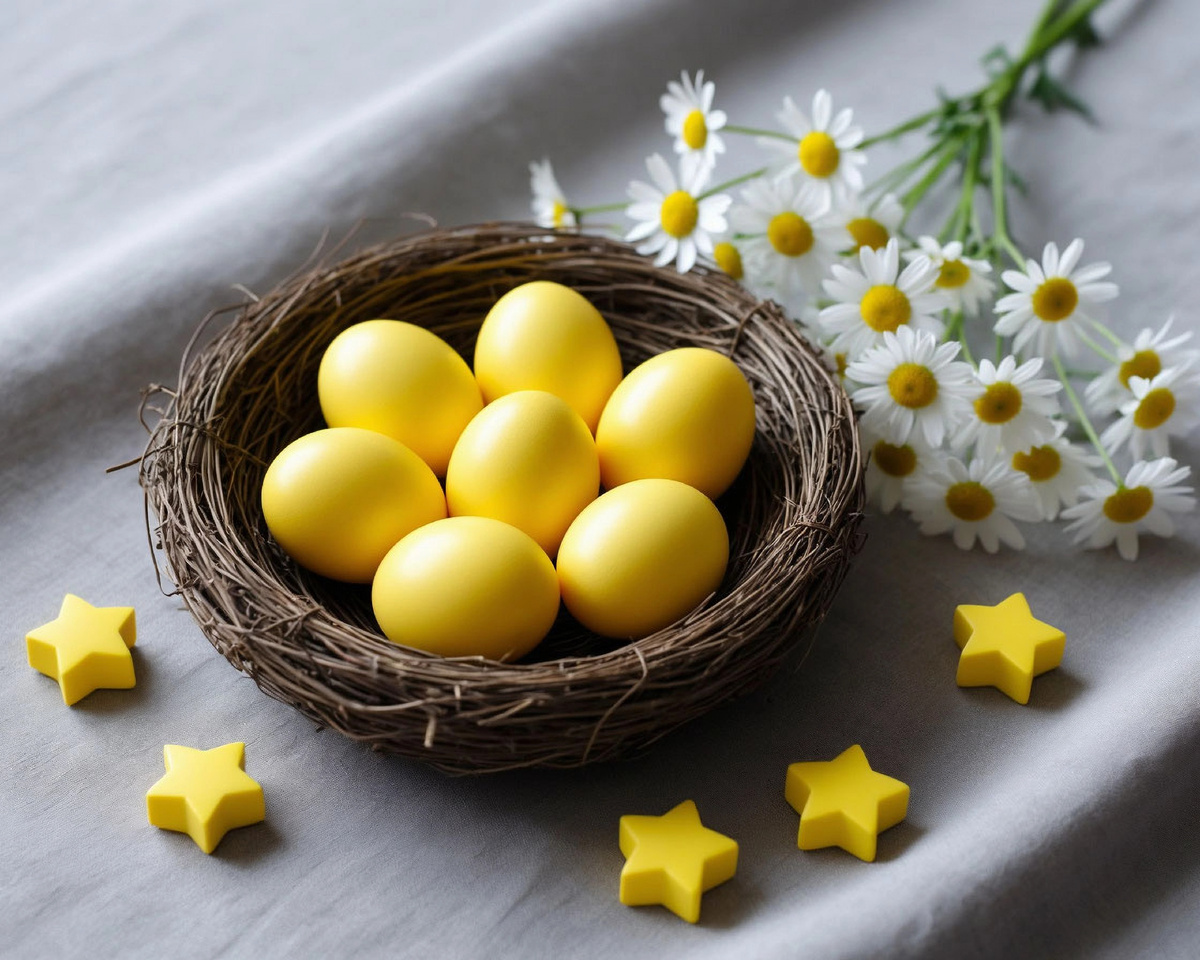 Пасхальные яйца в солнечно жёлтых тонах: красим куркумой без химии. Пошаговый рецепт 🥚🖌️🌿