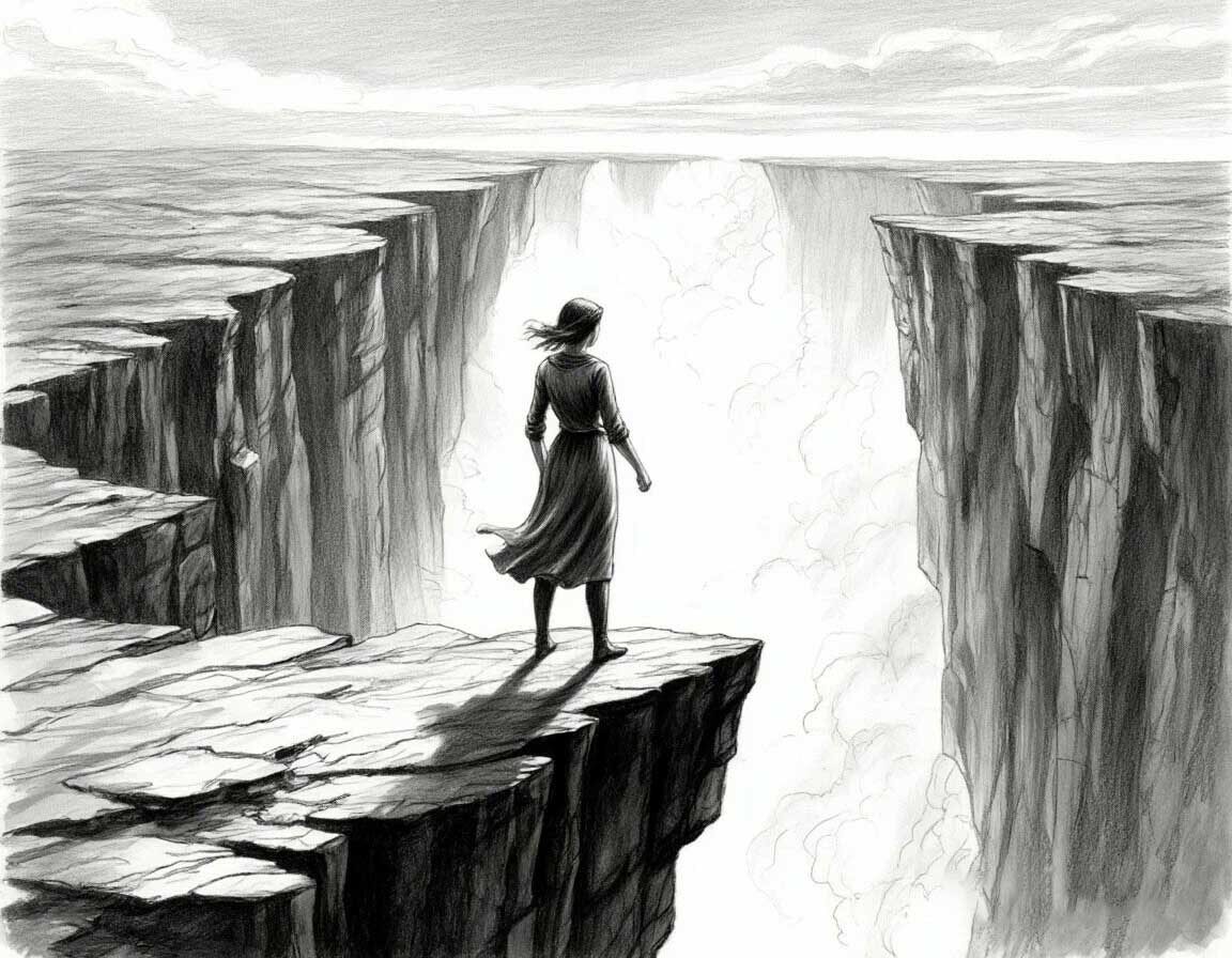 Ты не упадёшь. Ты просто смотришь, чтобы знать, куда не идти.