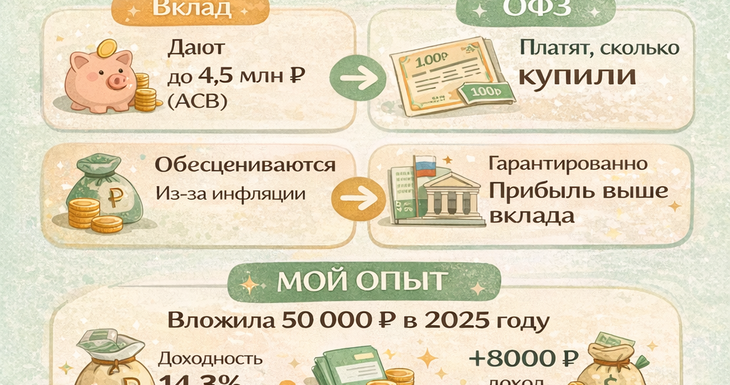 ОФЗ — это не страшно и не сложно. Как я подружилась с гособлигациями и получила доход выше вклада»