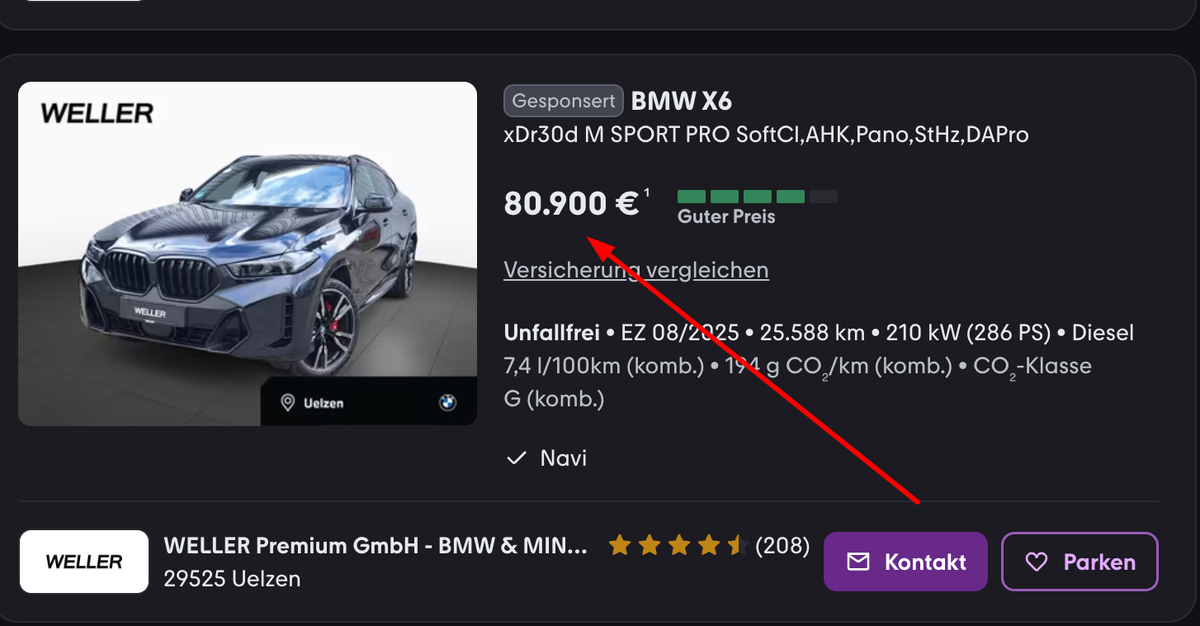 Реальная цена на BMW в такой комплектации