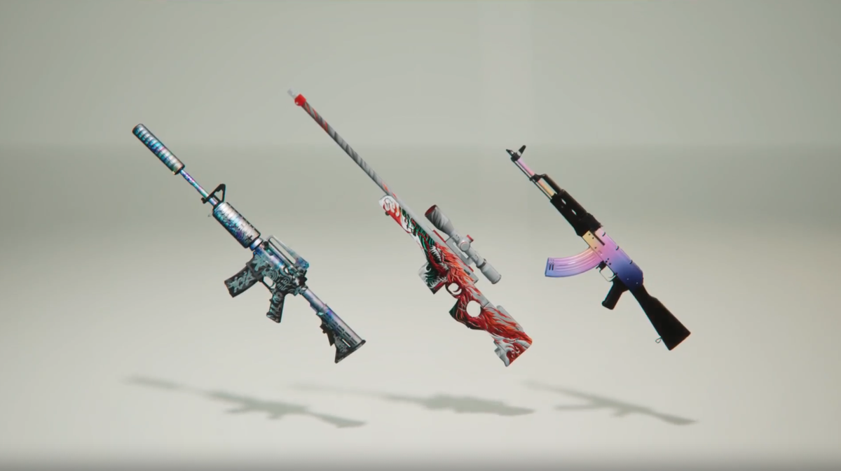     Игроков ждут раскраски для AKR, AWM и M4A1 с градиентами и эффектами параллакса