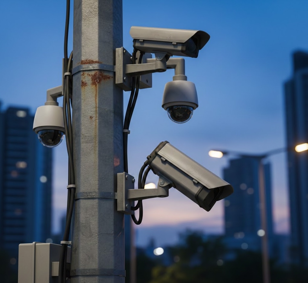 На опоре может быть установлено значительное количество камер