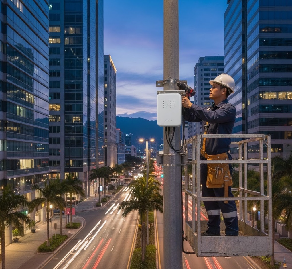 Установка оборудования требует работы на высоте и высоких профессиональных навыков