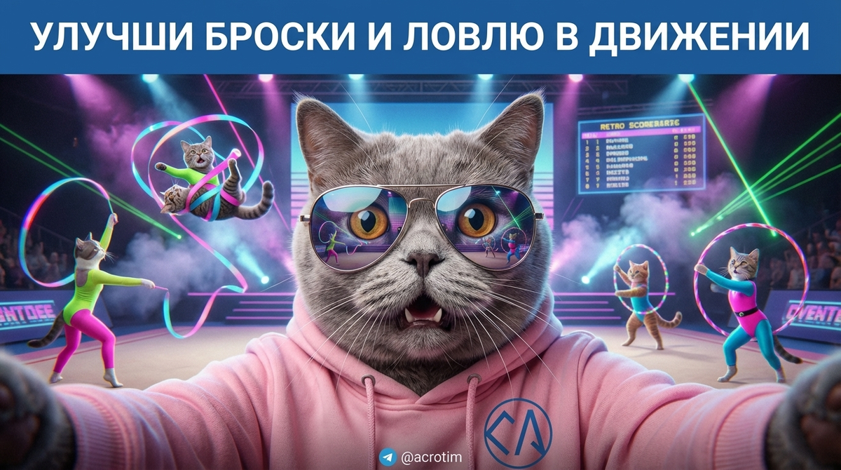    Отработка техники бросков и ловли предметов в движении. Тренер