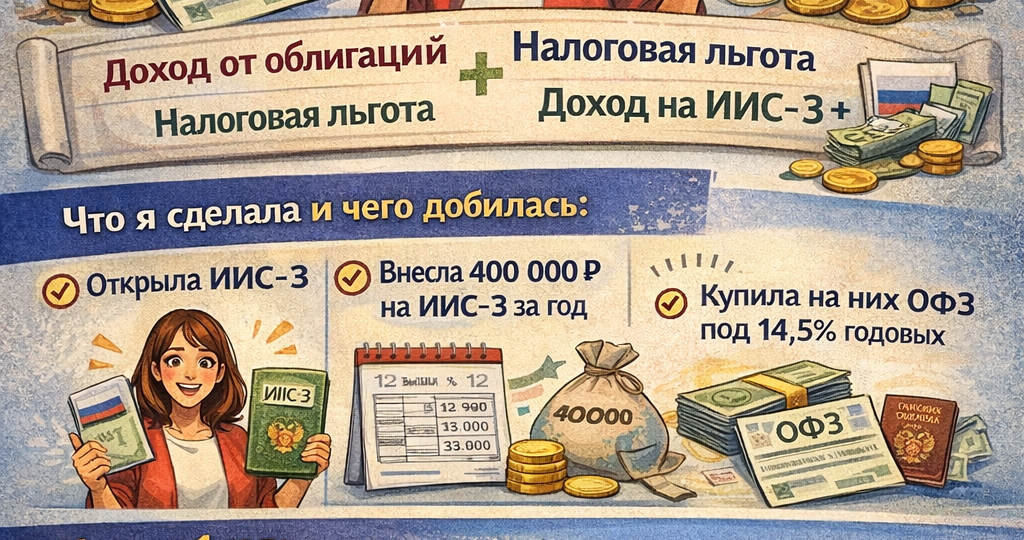 ОФЗ + ИИС-3 = идеальная пара. Как я объединила два инструмента и получаю 20% годовых