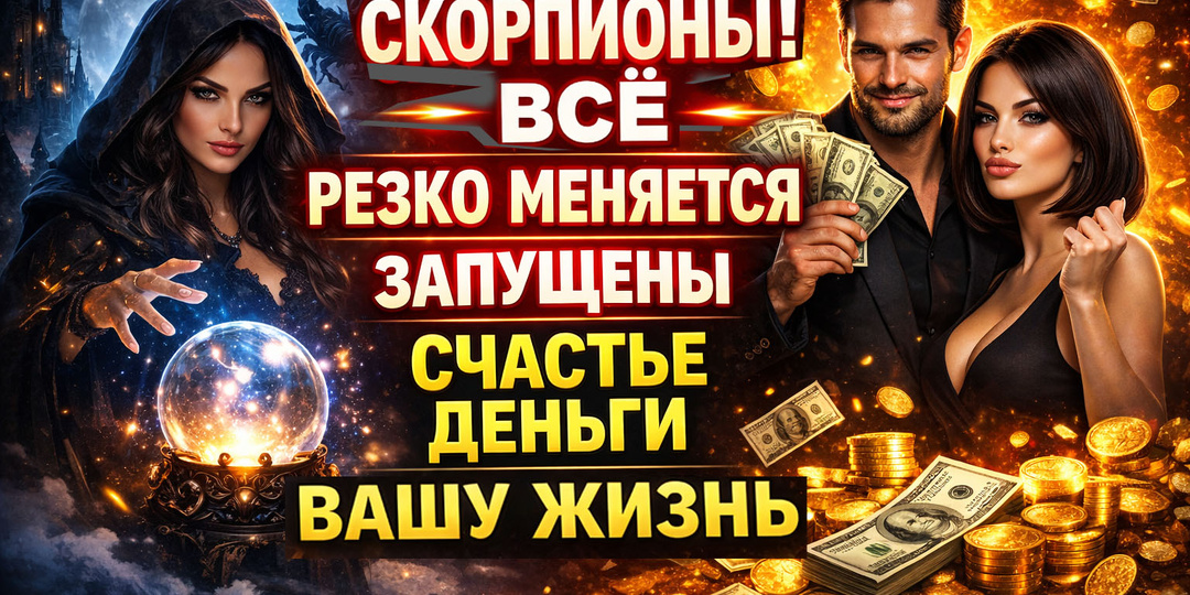 Скорпион шанс на богатство, о котором мечтал. Кто страдает с 2016 тому Вселенная дарит БЛАГОДАТЬ до 2040. Гороскоп апрель-май 2026