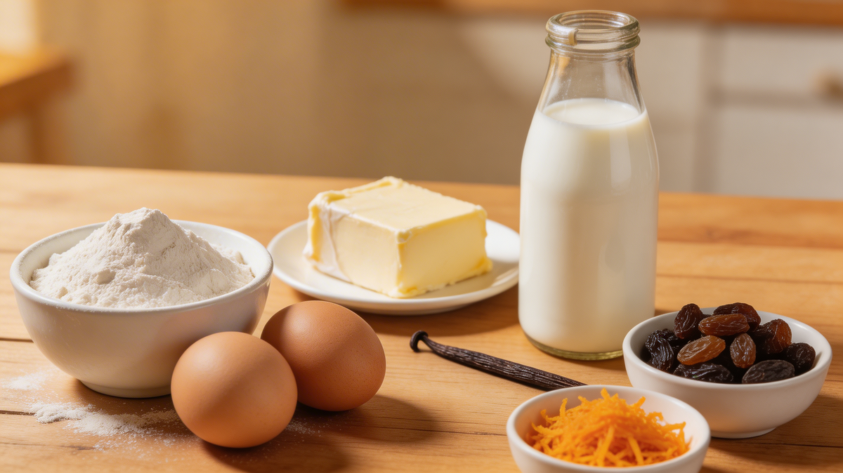 ингредиенты для приготовления традиционного пасхального кулича