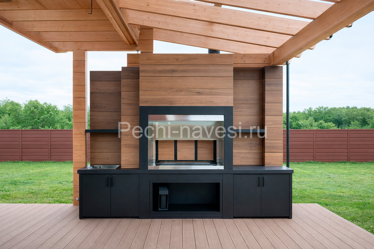 Линейный Барбекю-комплекс – производитель компания Печи Навесы
