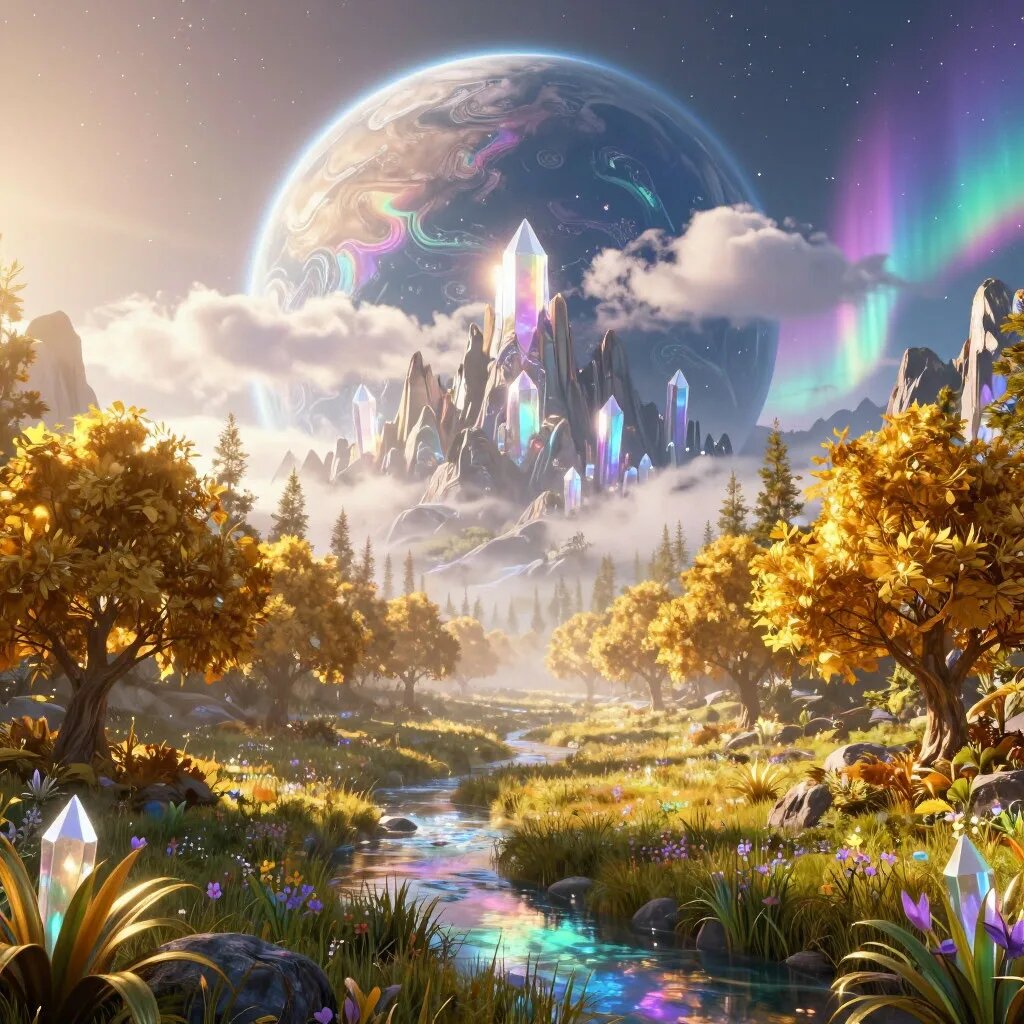 Планета. Иллюстрация сгенерирована нейросетью