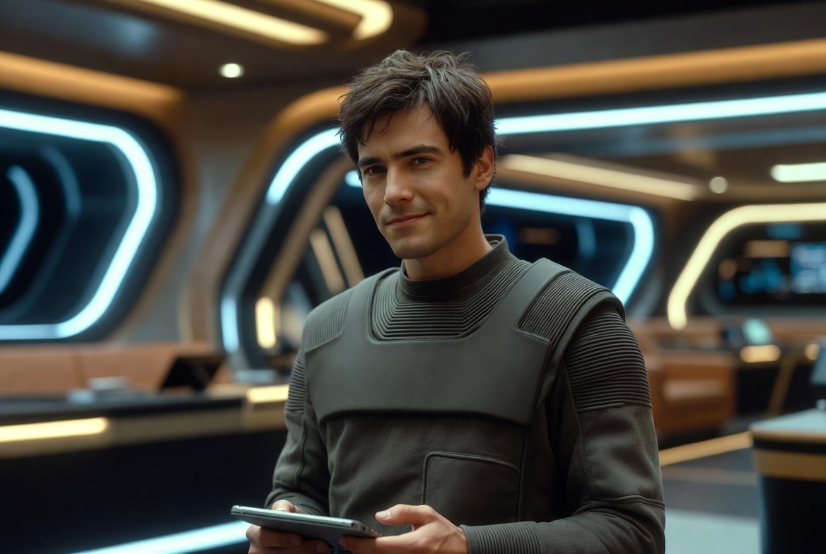 "Стальная Крыса в цивильном, улыбка перед бурей", иллюстрация создана сетью Грок