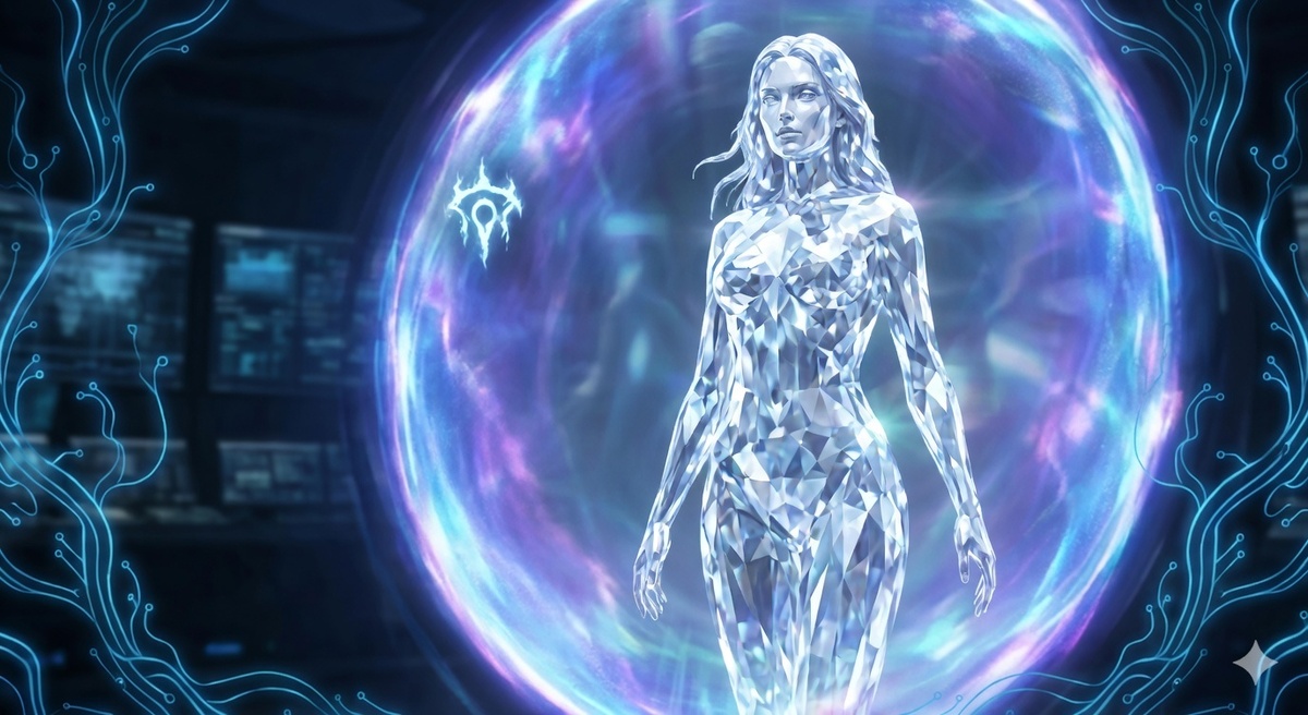 "Алмазное воплощение богини", иллюстрация создана сетью Грок