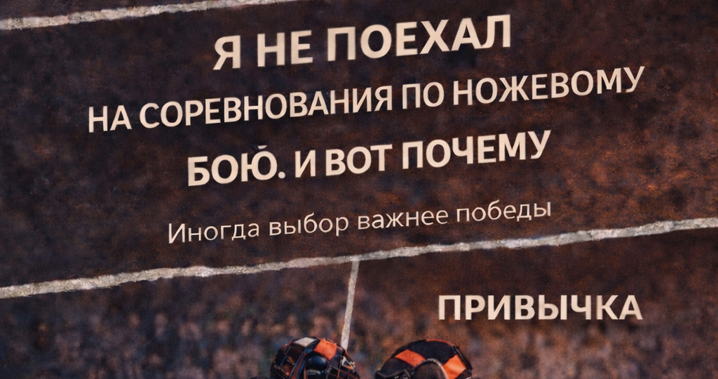 Я не поехал на соревнования по ножевому бою. И вот почему