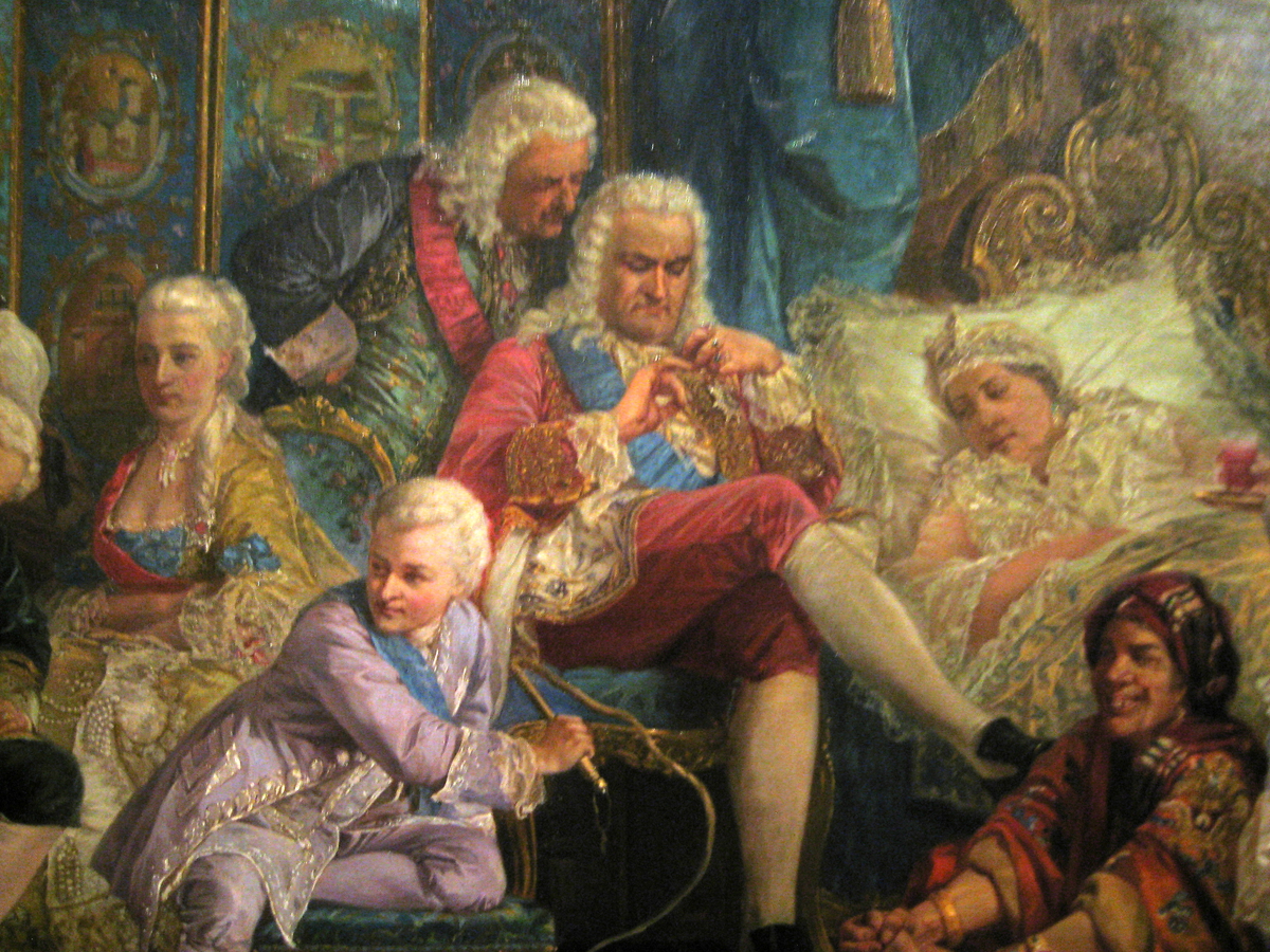 Фрагмент картины Якоби (1834-1902) «Шуты при дворе императрицы Анны Иоанновны» 