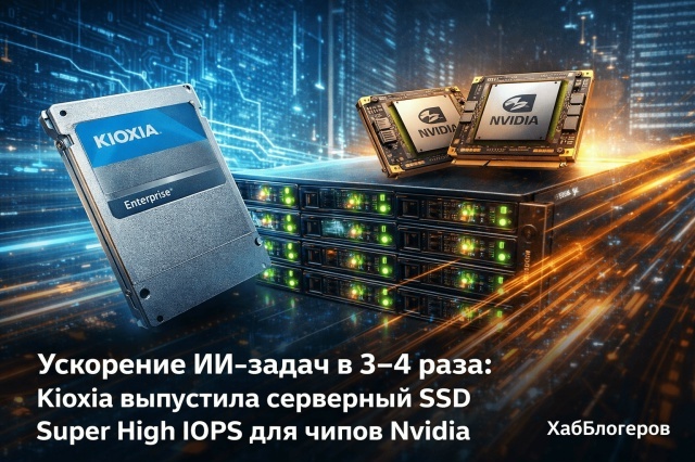 Ускорение ИИ‑задач в 3–4 раза: Kioxia выпустила серверный SSD Super High IOPS для чипов Nvidia